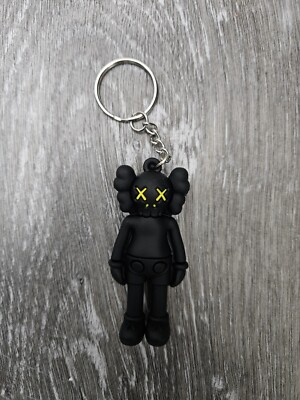 Kaws Keychain   3'' Keychain Skull Figure Keyring, Black