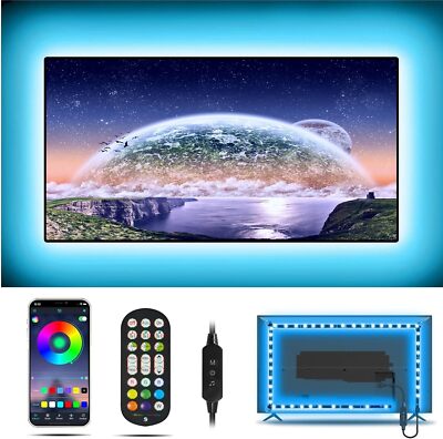 13.1ft LED TV Backlight for 46-60in TVs - RGB Color 13.1FT, Multicolor 