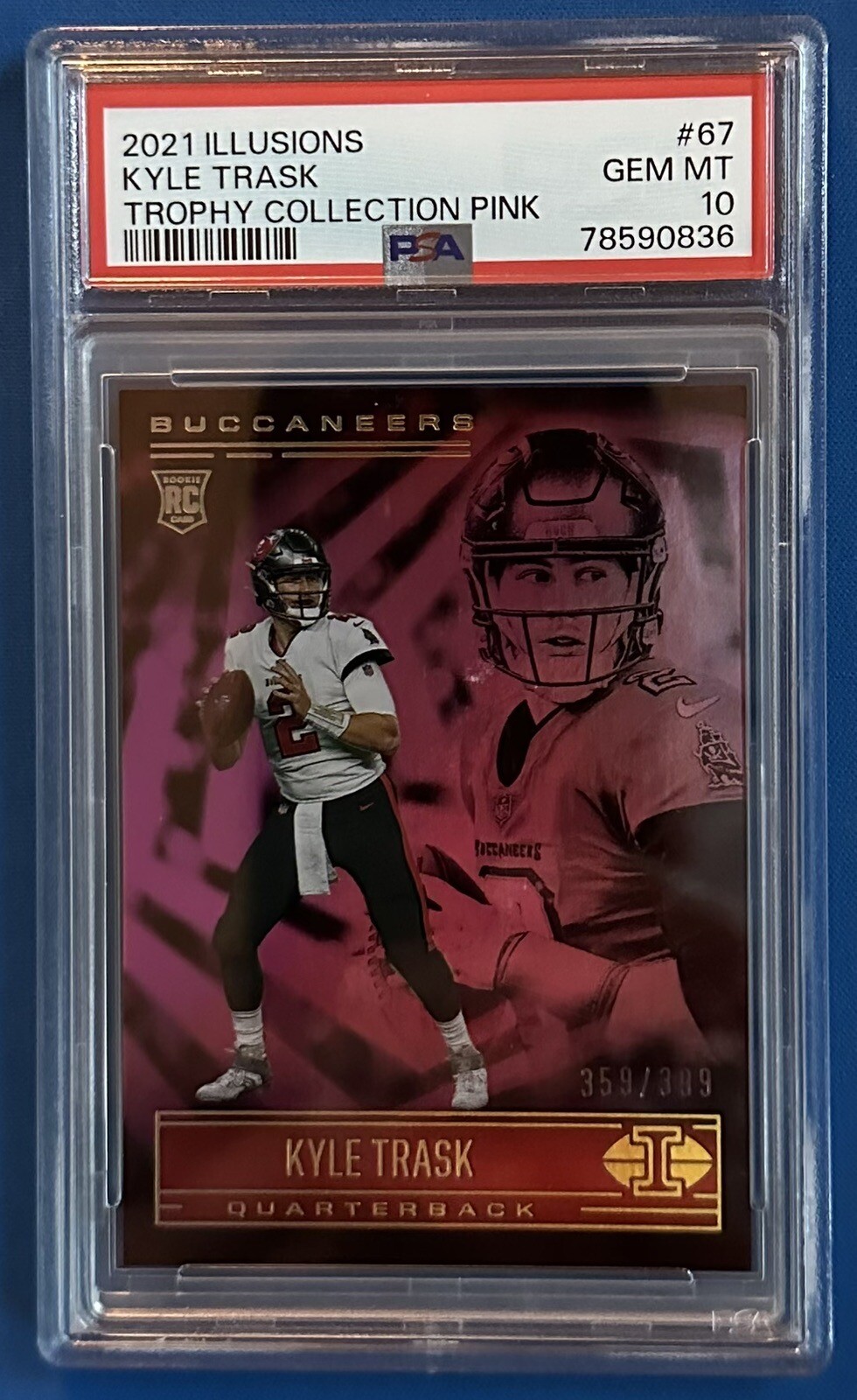 Kyle Trask Panini Illusions #67 Trophy Collection Pink