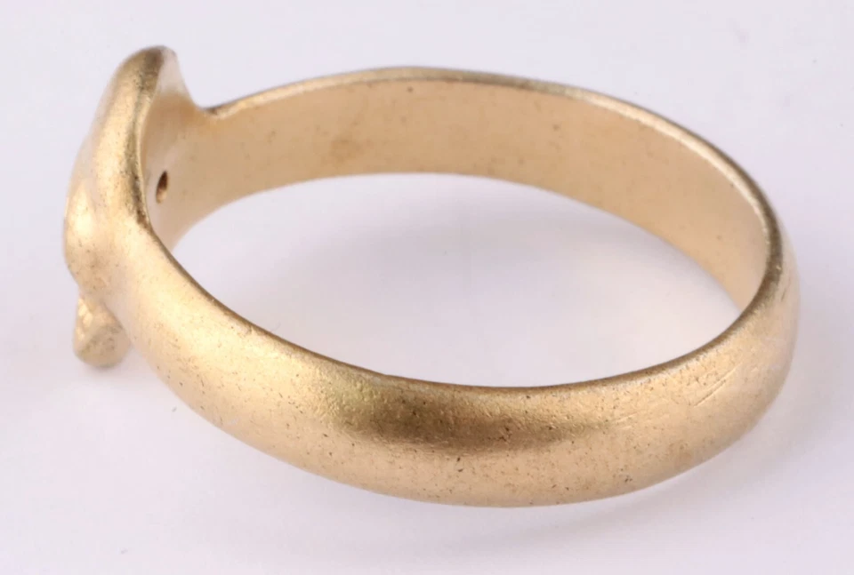 Antique Skull Initial M.M Gold Ring WW2 Gothic WW1 Death head WWI Victorian styl - Image 2 of 4