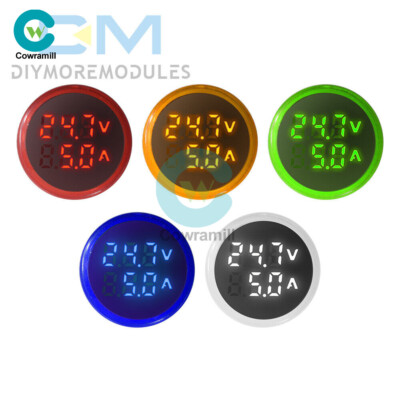 22MM round mini digital display AC voltage and current meter 0-100A 50-380V