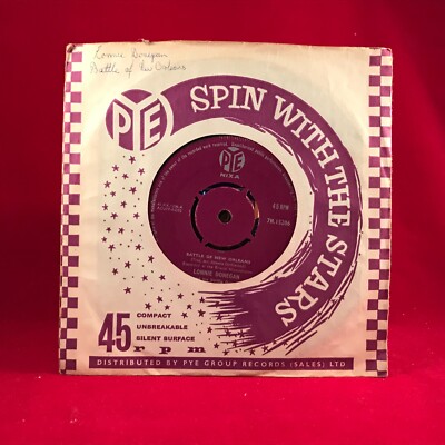 LONNIE DONEGAN Battle Of New Orleans 1959 UK 7'' vinyl single Darling Corey 45