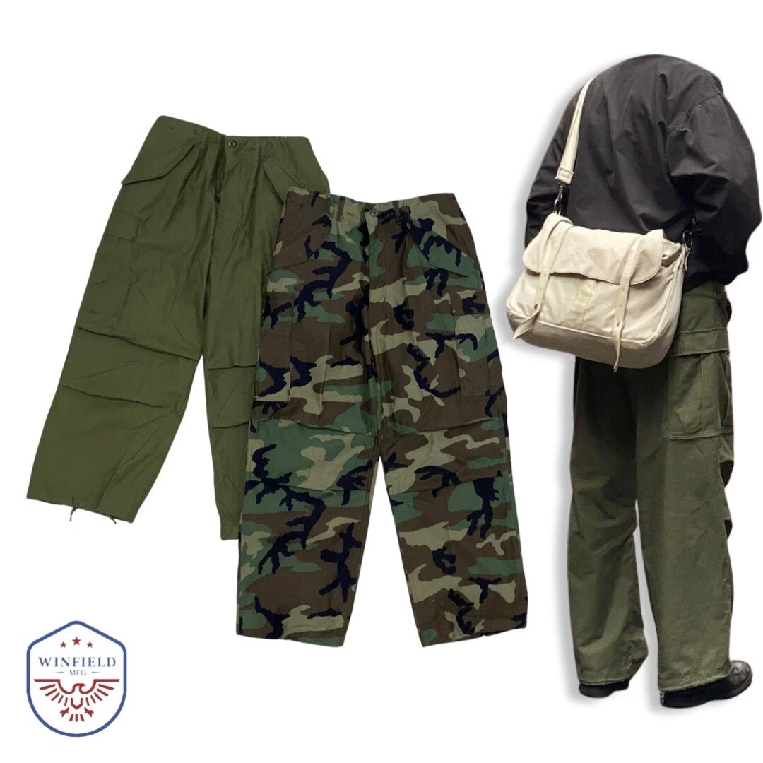 70's Military WINFIELD MFG. Original Field Pants, GI Cold Weather M65 Vintage OD
