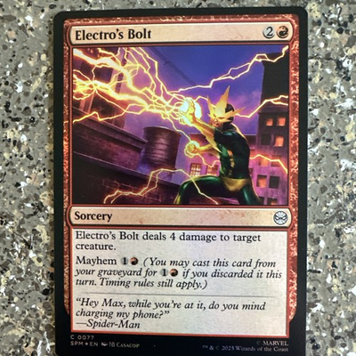 #ad #ad Electro#x27;s Bolt Magic The Gathering Marvel#x27;s SpiderMan Foil $3.50