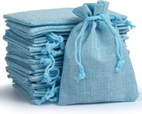 JutesäCkchen Aquamarin 24 StüCk 10X14 Cm Stoffbeutel GeschenksäCkchen