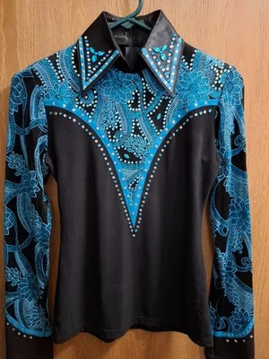 HOBBY HORSE WESTERN PLEASURE SHOW SHIRT JACKET HORSEMANSHIP SHOWMANSHIP XS - Photo 1/4