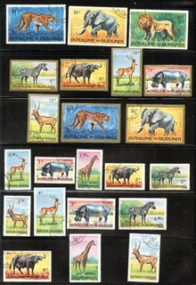 LOT 36820 USED 73 87 AND C1 C7 NATURE : STAMPS FROM BURUNDI