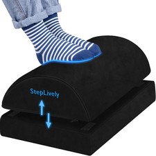 Steplively Foot Rest for under Desk at Work, Comfortable Foot Stool with 2 Adjus