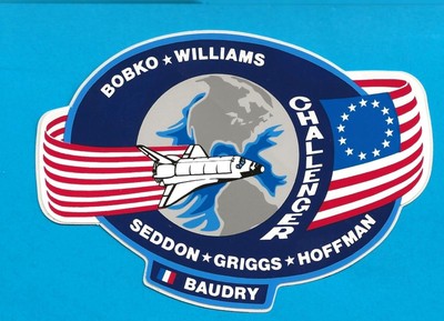 NASA SPACE SHUTTLE CHALLENGER STS-51 CREW PATCH ADHESIVE STICKER DECAL - J24