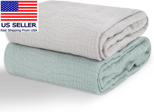 Muslin Swaddle Blankets for Newborns, 2 Pack 100 Cotton Receiving Blankets, Sof