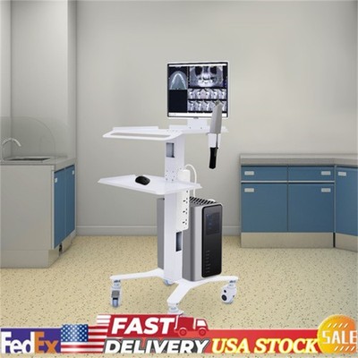Rolling Adjustable Medical Mobile Computer Cart Mobile PC Stand Desk Workstation