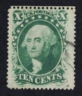 CKStamps: US Stamps Collection Scott#35 10c Washington Used CV$65
