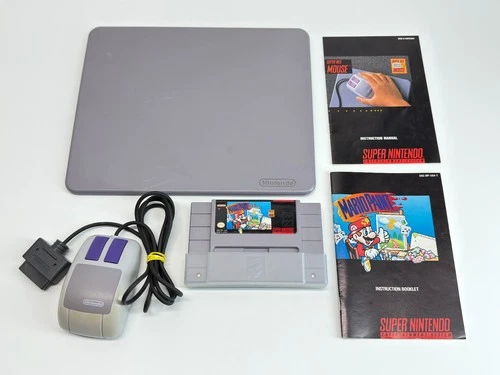Mario Paint w/Mouse & Pad (Super Nintendo SNES) Authentic & Tested