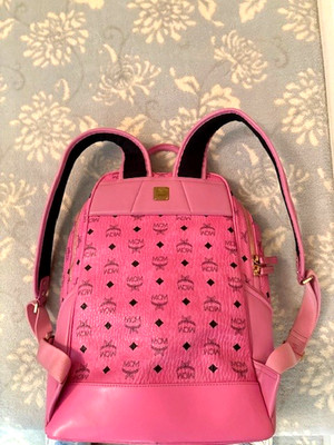 Authentic MCM Stark Visetos Pink BackPack