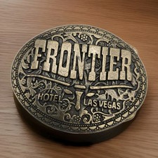 Vintage Frontier Hotel Casino Las Vegas Belt Buckle Texas Longhorn Steer