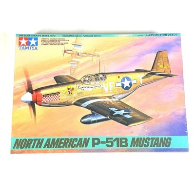 1995 Tamiya 1:48 North American P-51B Mustang Model Plane Kit #61042 New Sealed