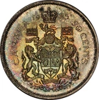 1965 PCGS PL66 Canada Silver Half Dollar 50c, Proof Like Dual Rainbow Toned w/TV