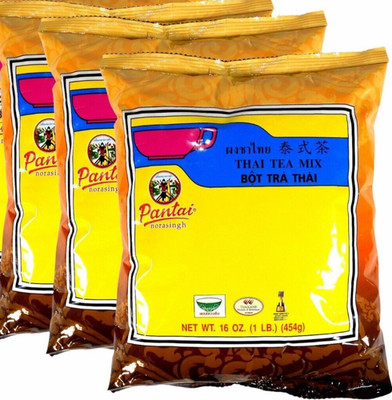 Pantai Thai Tea Leaves Mix Thai Ice Tea 16 oz ( Pack of 3 ) ~Exp 02/01/2027