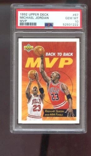 1992-93 Upper Deck #67 Michael Jordan PSA 10 Graded Card NBA Back To Back MVP 92