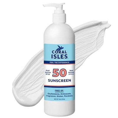 Coral Isles Sunscreen SPF 50 | Hawaii Compliant as Reef 16 Fl Oz (Pack of 1)