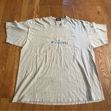Vintage 90s Rival NHL Hockey Gray XL T-Shirt Made in USA Retro Graphic Tee