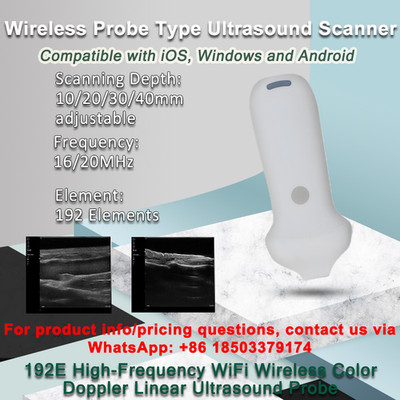 192E 16/20MHz High-Freq WiFi Color Doppler Linear Ultrasound Probe