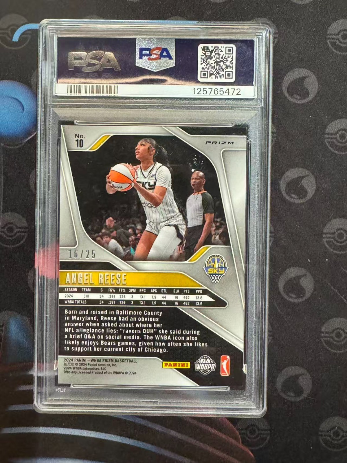2024 Panini Prizm WNBA - Angel Reese #10 Green Pulsar Prizm /25 (RC) PSA 9 view 2