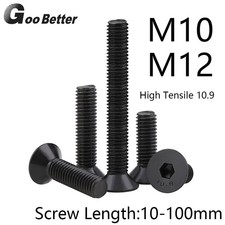 M10 M12 Countersunk Bolt Csk Allen Key Socket Screws Black High Tensile 10.9