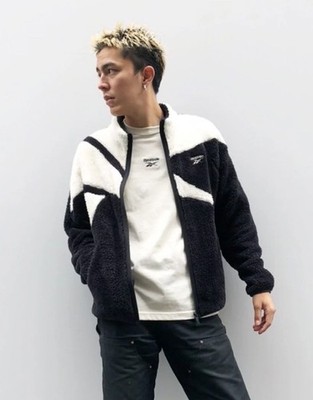 NWT Reebok Classic Men s High Pile Vector Sherpa Jacket Sz. Large Retro Sports