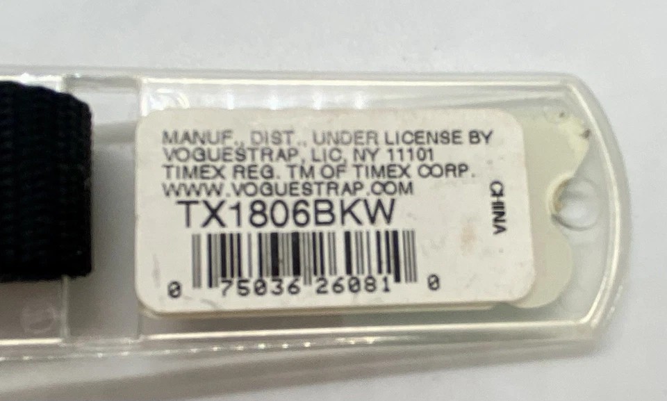 Nova pulseira de relógio TIMEX preta 18mm náilon resistente à água - Imagem 2 de 3