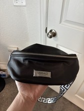 Versace Men's Luxury Belt Bag Black Waist Travel Fanny Pack Brand New Authentic