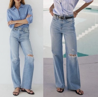 AYR ''Secret Sauce'' Light Blue Hero Wash High Rise Distressed Denim Jeans Sz 28S