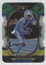 2022 Panini Select Concourse Green & Yellow Prizm Die-Cut Jameson Williams 8b5