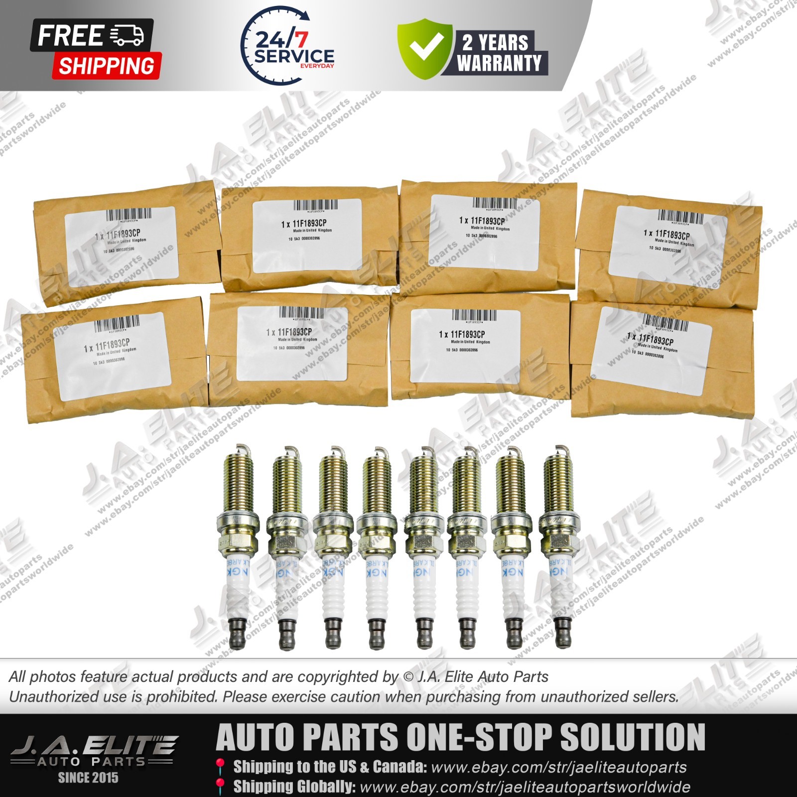8pcs Genuine Engine Spark Plug Kit fit McLaren 11F1893CP 11F0271CP