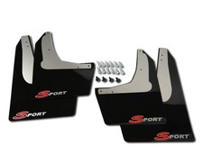 Honda Civic EP3 SPORT Mud Flaps & Kit Black 4mm PVC Gloss Logo Red - rallyflapZ