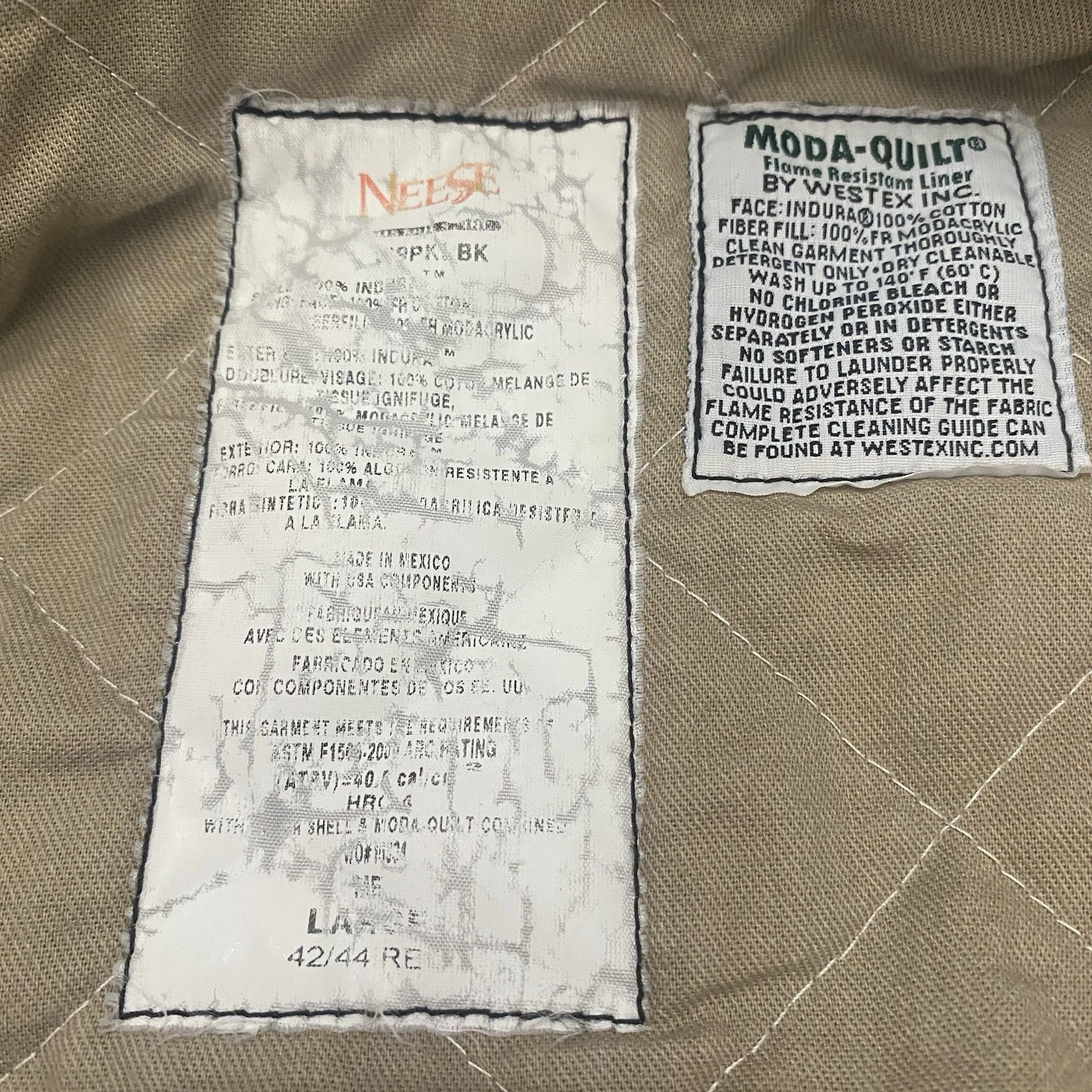 Neese Westex Inc Mens Barn Coat  Zip Out Insulated Lining Thrashed 42-44 Lg image 5