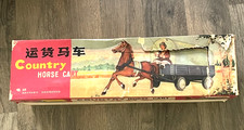 Vintage Country Horse Cart Tin Toy Made in China MIB Tested Works