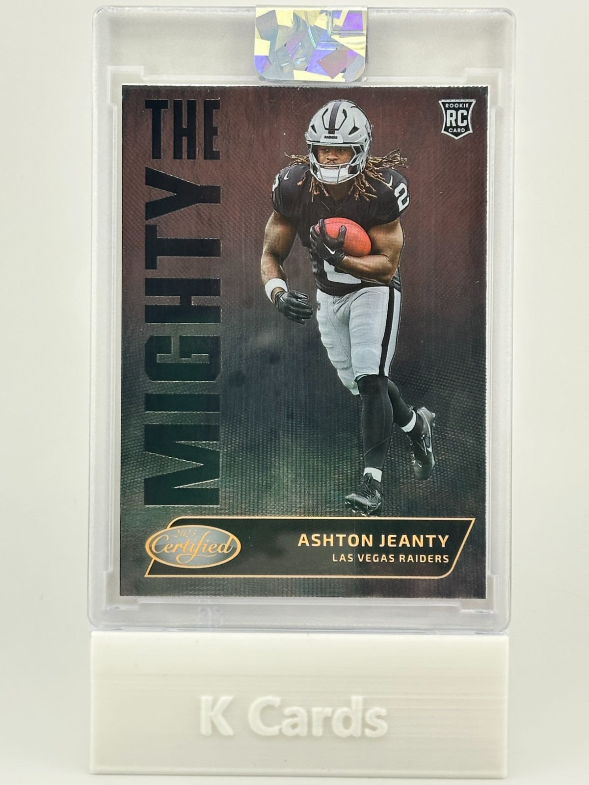Ashton Jeanty The Mighty #MTY-AJY – 2025 Panini Certified Rookie Card - case hit