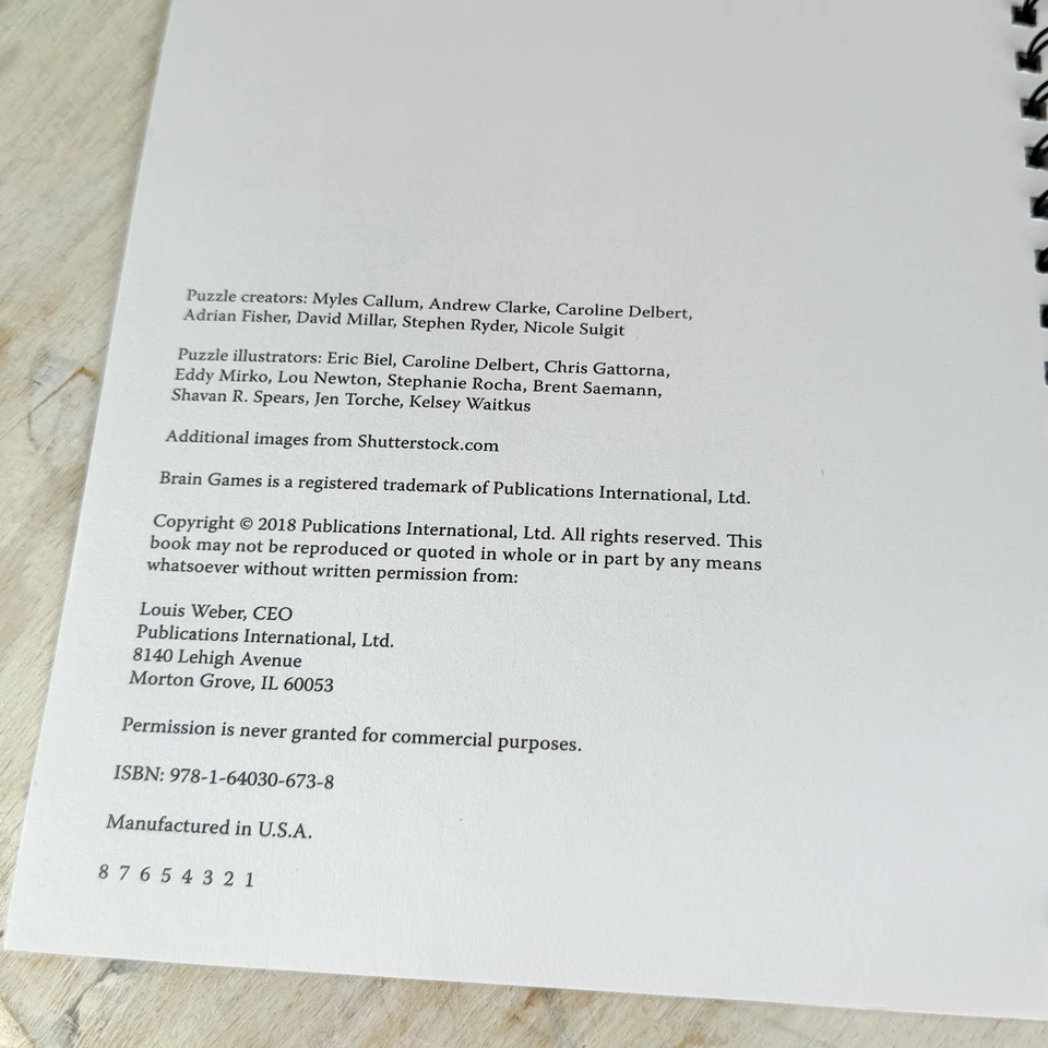 Brain Games Criminal Minds Puzzle Book 2018 NEW Spiral Bound Collect The Clues - Image 2 of 4