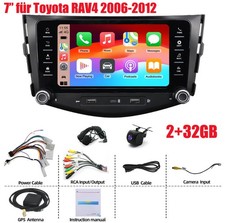 7" Carplay Für Toyota RAV4 2006-2012 Android 15.0 Autoradio GPS NAVI BT WIFI+KAM
