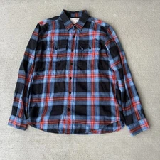 Filson Men’s Flannel Shirt Red Blue Plaid Size M – Distressed