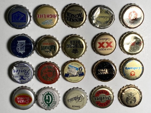 RareStuff Lot of 20 - “Beer Ale Domestic Foreign Drink Bottle Cap Caps Crown"b7