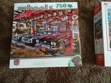 2 Puzzles for Kids: Cars Dogs Open Box; All Pieces, Good Condition