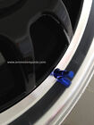 (4) Brand New Valve Stems Blue Sleeve Caps Rims Tires Wheels Free Shipping