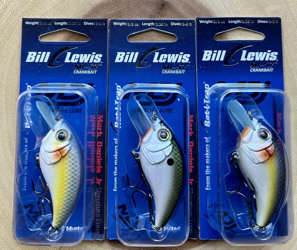 Bill Lewis (Lot of 3) SB-57 Square-bill Crankbaits, Bass, Free Shipping! NWT! - Image 3 of 4