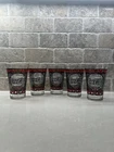 Set of 5 Vintage Coca-Cola 16oz Tiffany Style Flared Glasses Black and Red