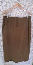 Liz Claiborne Collection Skirt Size 16 Brown Sandwashed Silk Lined Midi NWOT