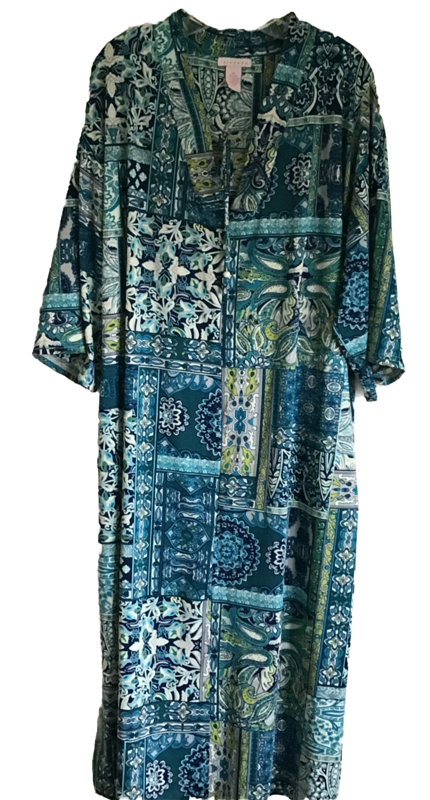 SERENADA Plus Size 0X Multi Colored Print Zip Up Robe House Coat eBay