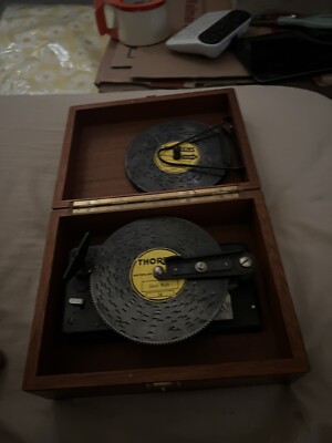 Rare Antiq Swiss THORENS Wooden Music Box 9430 With 4 Discs. Christmas Carols
