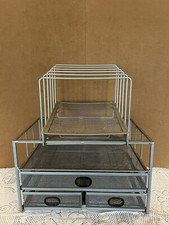 desk organizer 3 drawer Mesh wire heavy duty sliding file top office home